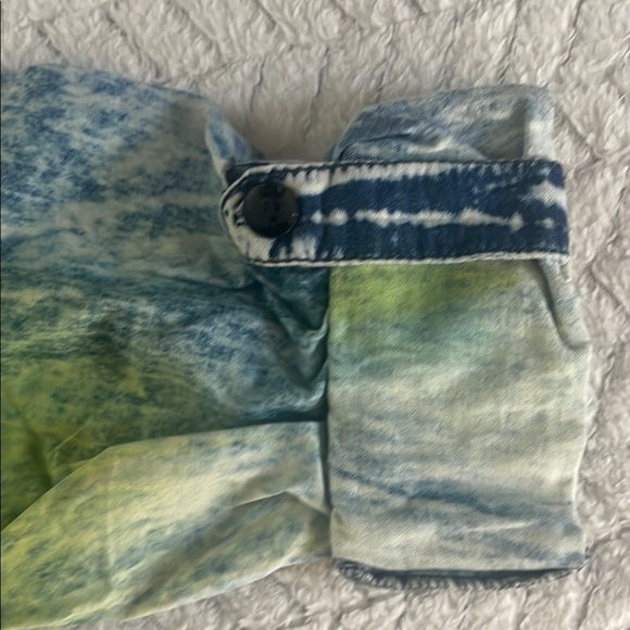 Tye Dye Thrill Jeans Colorful Long Sleeve Denim Button Up Unisex Size L - Picture 4 of 6